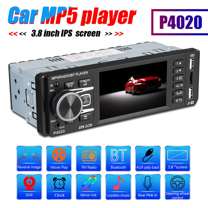 P4020 1 DIN Head Unit Multimedia Player Bluetooth-compatible (w/o Camera) Newly