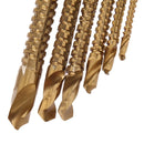 6Pcs Titanium Coated HSS Drill & Saw Carpenter Woodworking Plastic Metal
