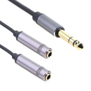 6.35mm Stereo Male to Dual 1/4"" Female Y Splitter Audio Cable Adapter Cord