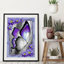 Purple Butterfly 5D DIY Full Round Drill Diamond Painting Canvas Mosaic 30x40cm