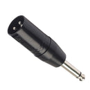 XLR 3-Pin Male to 6.35mm Mono Male Plug Audio Jack Adapter Connector Converter