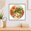 DIY 11CT Cross Stitch Stamped Fall Scenery Needlework Kit 35x35cm (5255) Newly