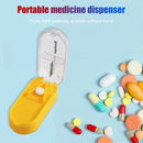 Portable Rectangular Tablet Cutter Box Pill Dispenser Storage Case (Yellow)