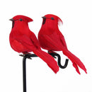 Artificial Foam Feather Parrots Handcraft Imitation Bird Garden Decor (Red)