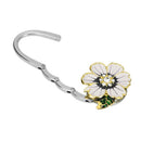 Six Petal Flower Foldable Bag Hook Purse Hanger Holder Table Hooks (White)