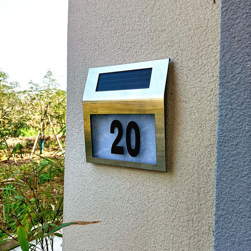 House Number LED Solar Lamp Waterproof Outdoor Address Number Sign Light Newly