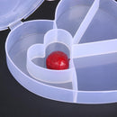 5 Slots Heart Storage Box Plastic Home Organizer Jewelry Beads Boxes(White)