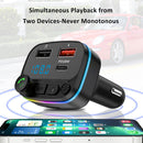 Car Bluetooth-compatible 5.0 FM Transmitter Mic Audio Receiver for 12V-24V