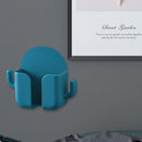 Wall Mounted Organizer Storage Box Hooks Phone Remote Control (Dark Blue) Newly