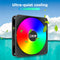 FC120S LED Gorgeous PC Case Fan Large 4 Pin Power Supply CPU Cooling Radiator