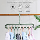 Clothes Wardrobe Hanger Hook Clothing Hanging Rack Shelf Organizer (Green)