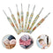 #A 8pcs Printed Crochet Hook Kit Aluminum Yarn Stitching Weaving Needles Tools