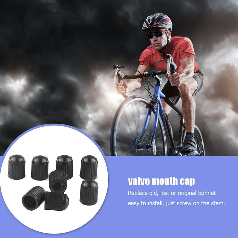 10x Car Bicycle Tire Valve Caps Plastic Valve Stem Dust Caps with Seal Ring