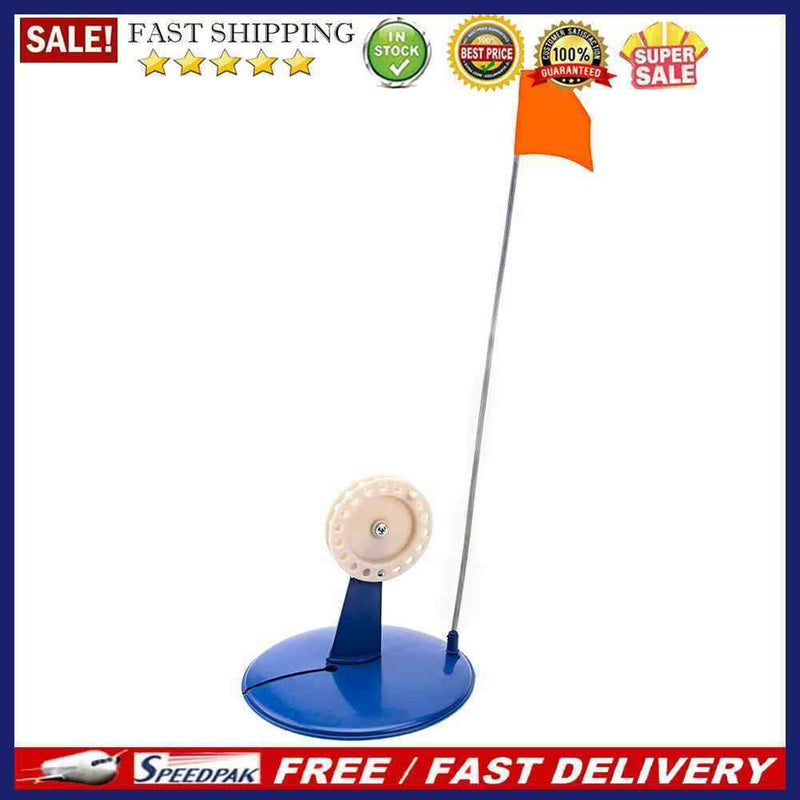Outdoor Durable ABS Winter Ice Fishing Rod Blue Flag Handfree Compact Pole