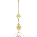 Crystal Wind Chime Star Moon Pendant Colorful Beads Hanging Drop Decor (D) Newly