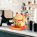 3pcs Chinese Lucky Cat Wealth Waving Shaking Hand Welcome Craft(Yellow)