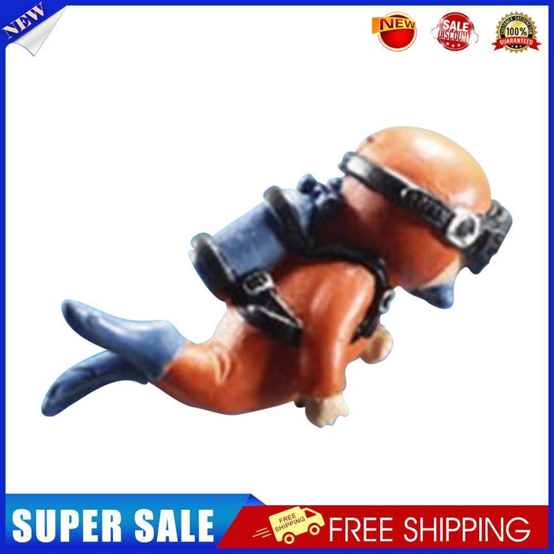 Diver Fish Tank Underwater Ornaments Aquarium Landscape Decoration (Orange)