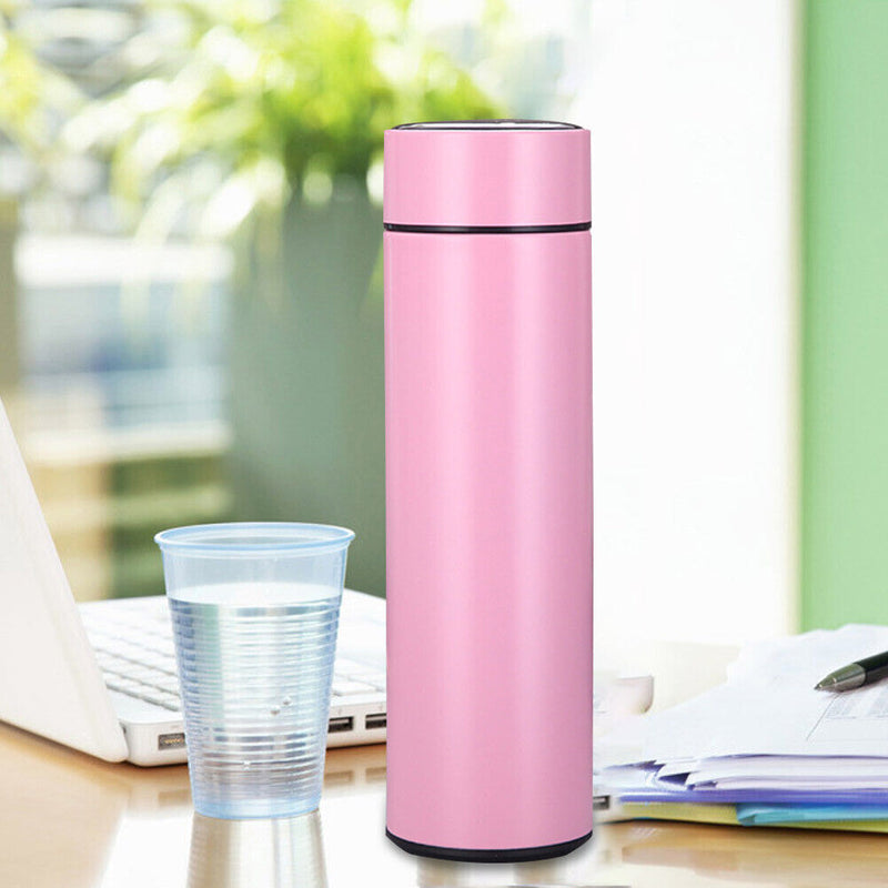 500ml Double-Layer Intelligent Temperature Insulation Water Bottle (Pink) Newly