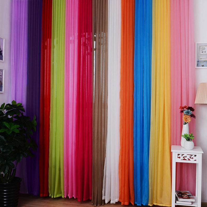 2pcs Solid Color Window Curtain Flower Pattern Valance White