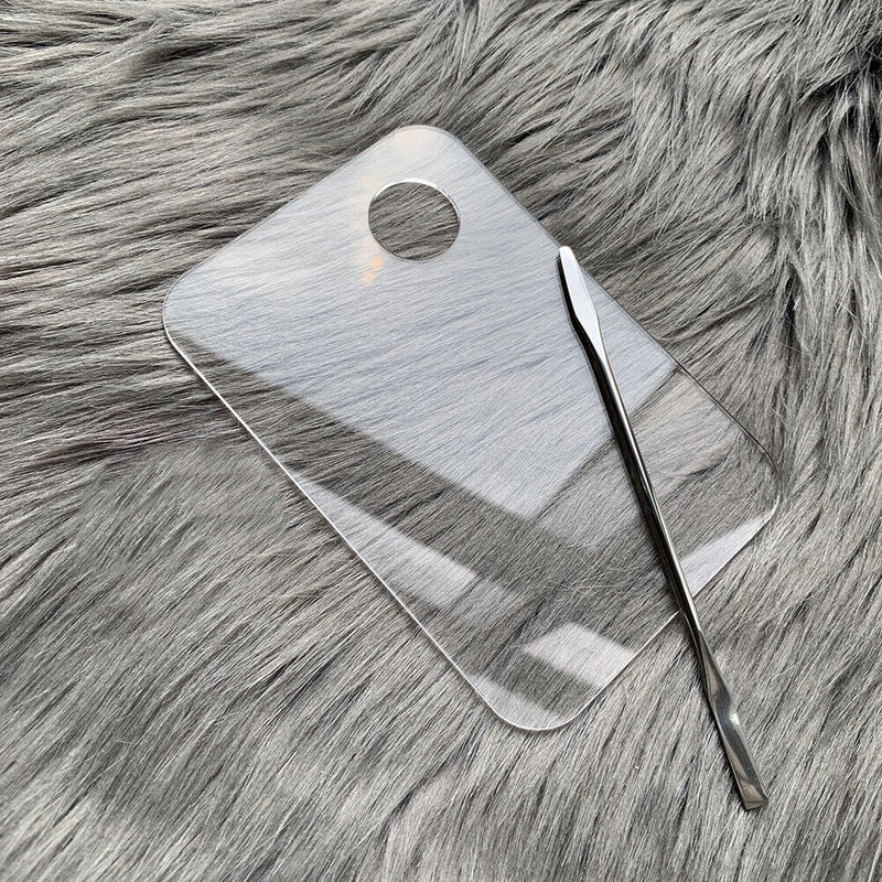 Acrylic Transparent Makeup Palette Polish Gel Oil Painting Mixer with Spatula