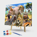 Painting By Numbers Kit DIY Happy Animals Canvas Oil Art Picture Home Decor