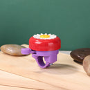 Kids Bicycle Bell Handlebars Road MTB Bike Daisy Ring Alarm (Red+Purple)