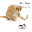 Cat Sisal Catch Ball Colorful Funny Feather for Kitten Playing Products Portable