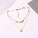 Titanium Steel Butterfly Pendant Female Double Layer Simple Necklace Choker