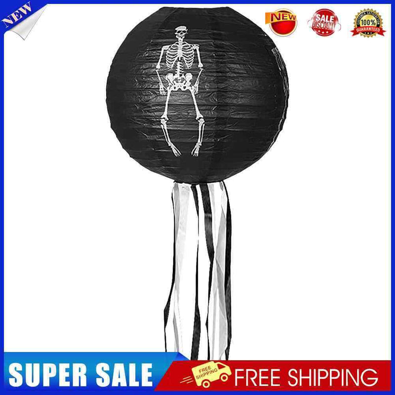 Black Skeleton Paper Lanterns Reusable for Hanging Pendant Horror Props (40