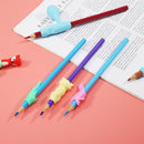 Kids Writing Pencil Holder Rubber Children Pen Aid Grip Tools Set (Red) Newly