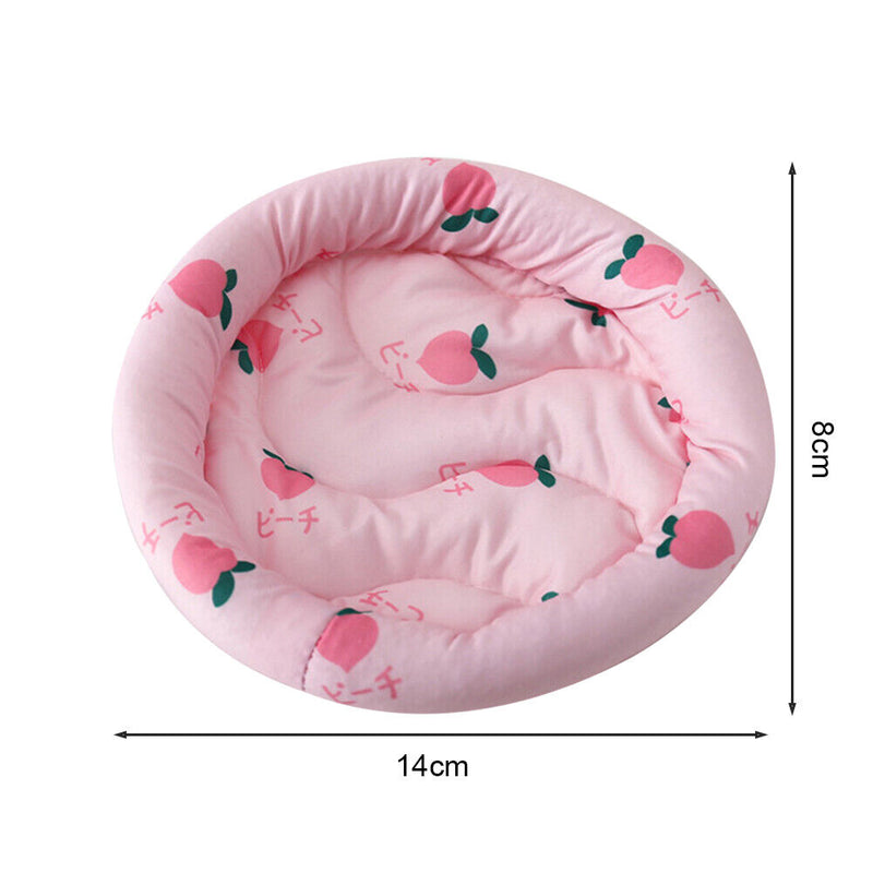 Pet Hamster Nest Pad Cotton Cushion Soft Warm Sleeping Bed (Pink Cherry S) Newly