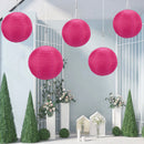 8 inch LED Round Solar Lantern Waterproof Pendant Garden Decor (Rose Red) Newly