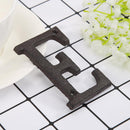 Metal Letters Cast Iron House Sign Doorplate DIY Cafe Wall Decoration (E) Newly