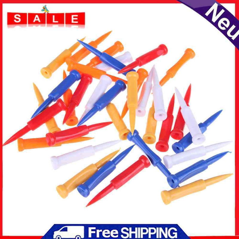 35Pcs/Bag Multi Color Golf Tees Golf Plastic Tees Rubber Cushion 68mm Top Gol