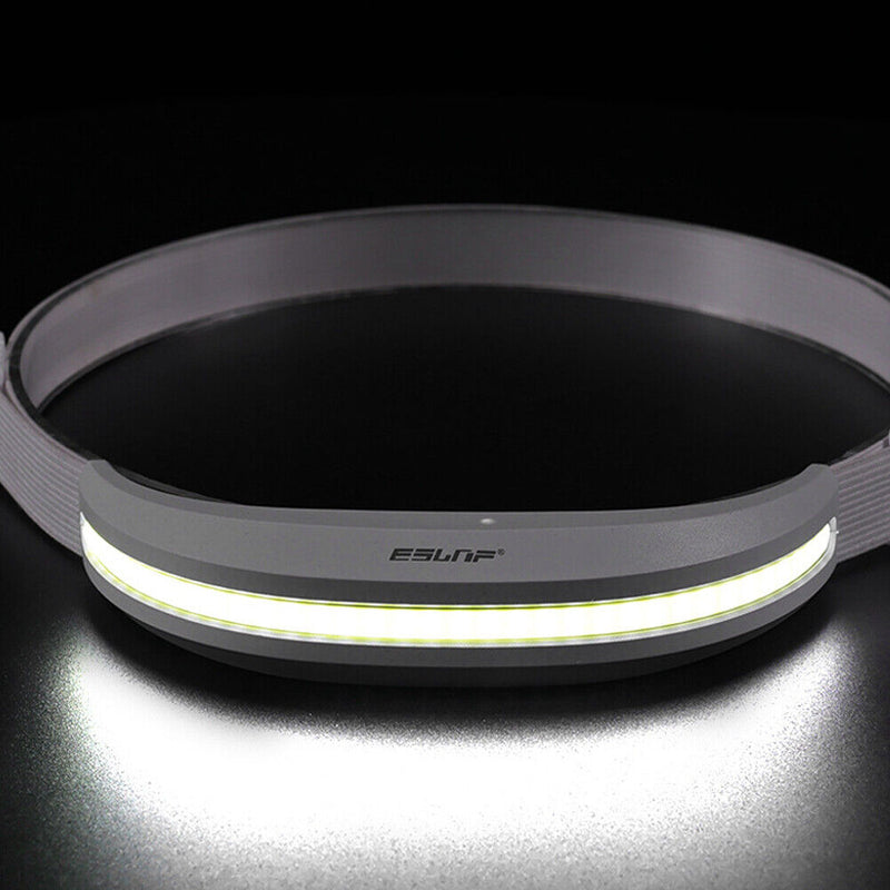 Cob LED Flashlight Waterproof Head Torch Portable Reflective for Running Cycling