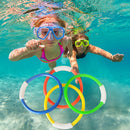 4x Swimming Pool Throwing Sinking Underwater Kids Summer Diving Rings Water Toys