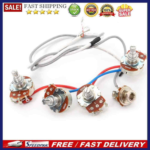 1 Set Wiring Harness 2v2t 3 way Jack 500k Pots for Gibs Replacement LP Elec