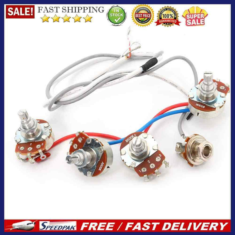 1 Set Wiring Harness 2v2t 3 way Jack 500k Pots for Gibs Replacement LP Elec
