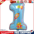 Cartoon Number 1 Balloon Baby Shower 1 Year Birthday Foil Balloons(Blue)