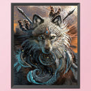 Full Embroidery Stamped Wolf Pattern 11CT Eco-Cotton Cross Stitch Crafts Ki