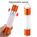 USB Rechargeable LED Telescopic Flashlight Zoomable Hanging Torch (Orange) Newly