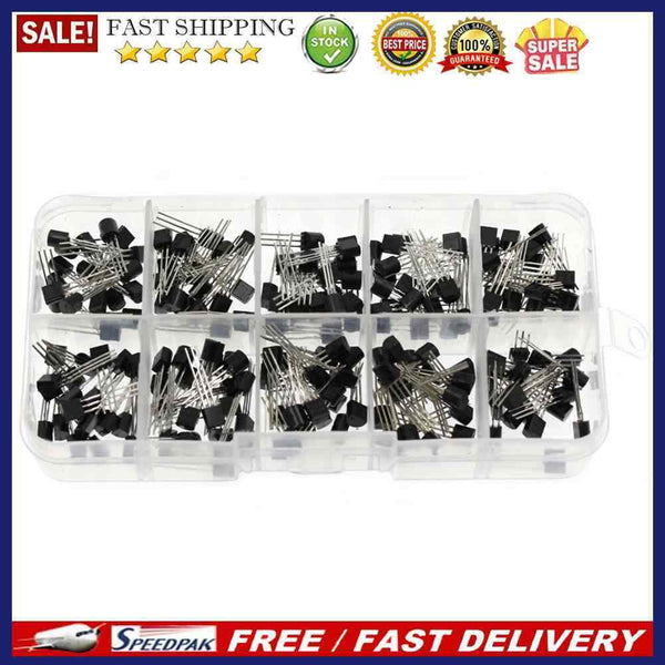 200pcs 10 Values Transistor Assortment BC327-BC558 Diode Assort Kit with Bo