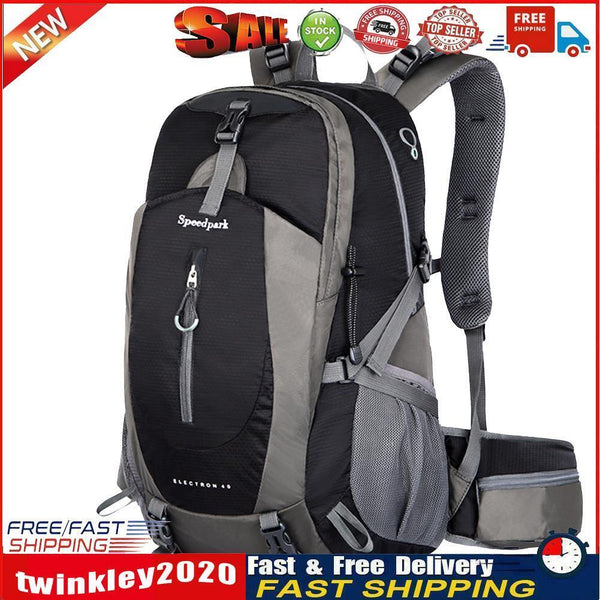 40L Waterproof Travel Cycling Camping Backpack with Rain Cover (Black) Newly