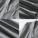 Men Cotton Pajamas Sets Long Sleeve Tops Clothes Sleepwear Suit(Grey L)