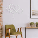 Metal Infinity Heart Art Love Wall Sign Decor for Living Room Home (White) Newly
