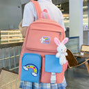 #A Teenager Class Bookbag Rucksack Rainbow Hit Color Shoulder Crossbody Bags