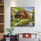 Hand Painted on Canvas DIY Lodge in Forest Oil Paint By Numbers Drawing Kit Gift
