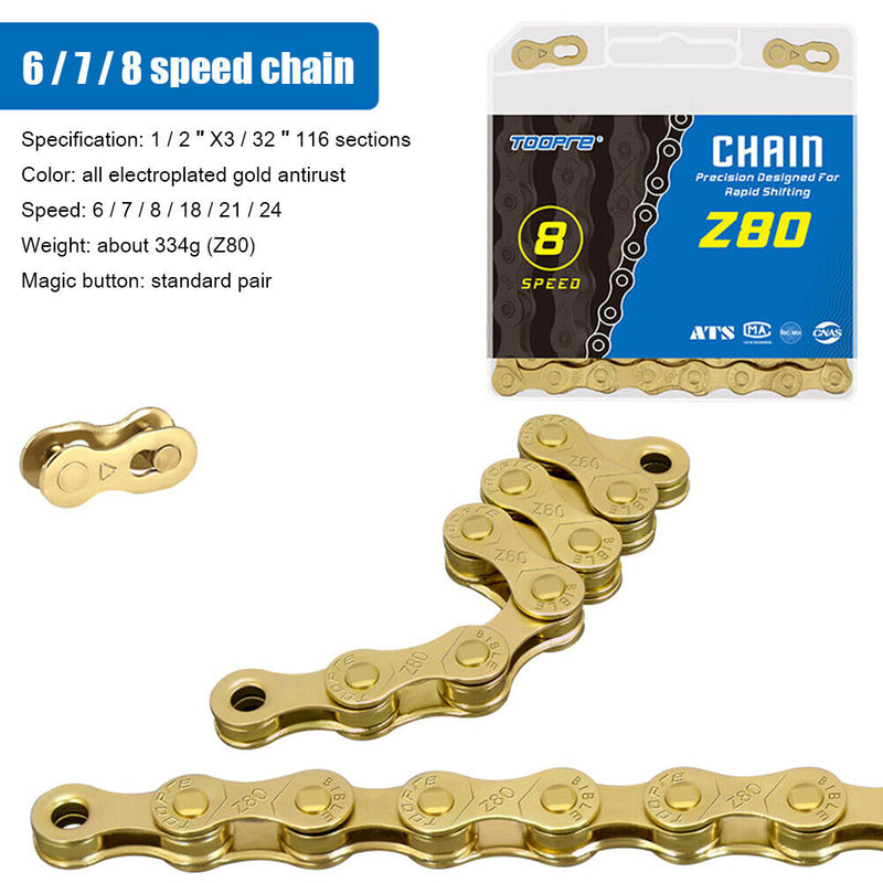 Bicycle Chains Variable Speed Anti-rust MTB Road Bike Chain Parts (6-7-8s) Newly