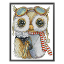 Partial Cross Stitch Cotton Thread 14CT 2 Strand Printed Owl Needlework Kit