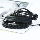 4pcs Retro Weave Bracelet Multilayer Leather Bangles Unisex Jewelry Gift Newly